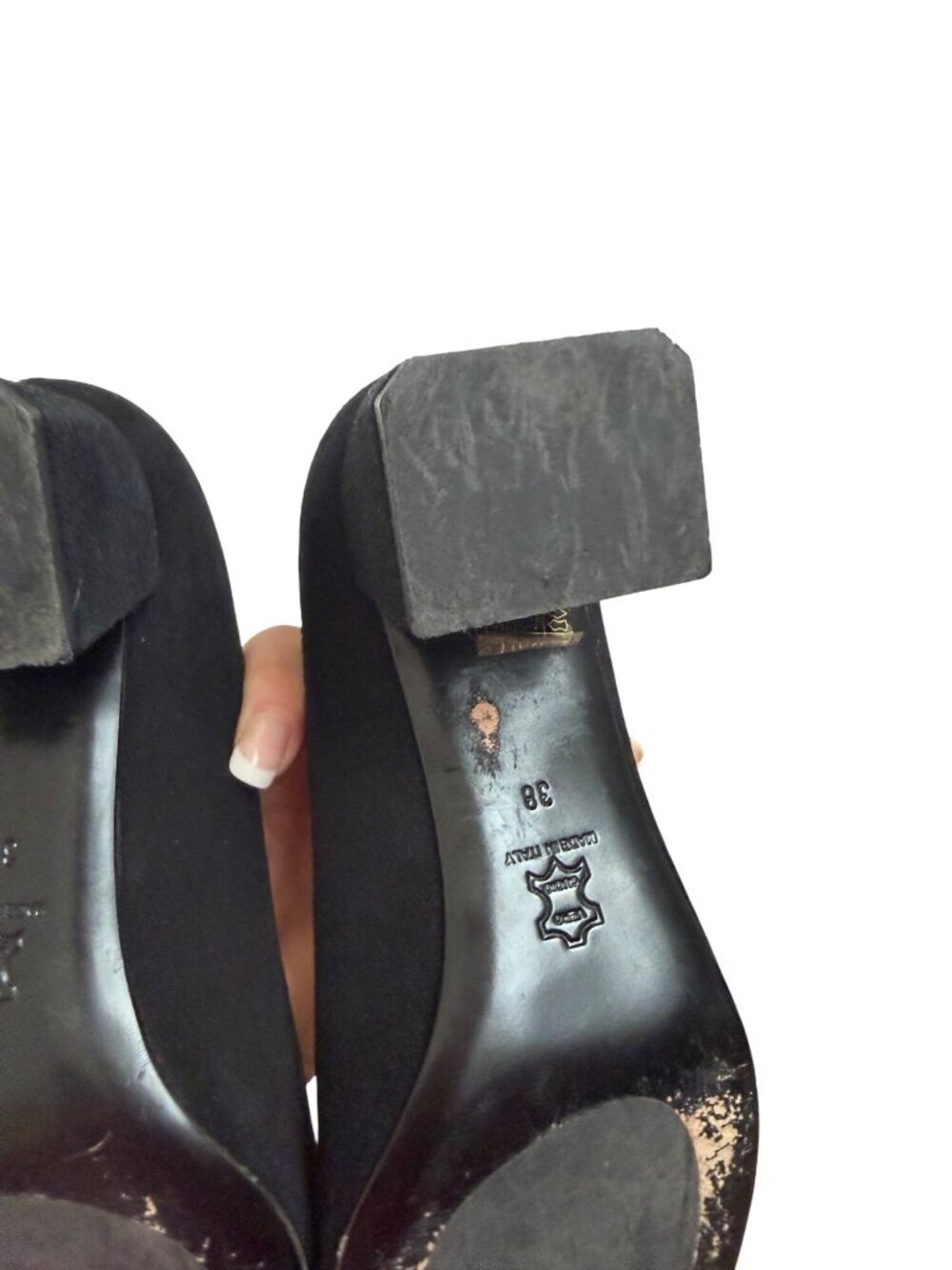 Diane B. Milano Womens Chunky Heel Suede Pumps Size US 7.5 Buckle Detail Classic - Picture 7 of 16